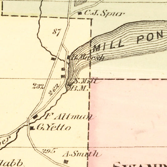 Vintage Map of Tusten Township, Sullivan County, New York, 1875