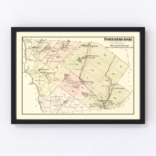 Vintage map of Forestburgh Township, New York, 1875
