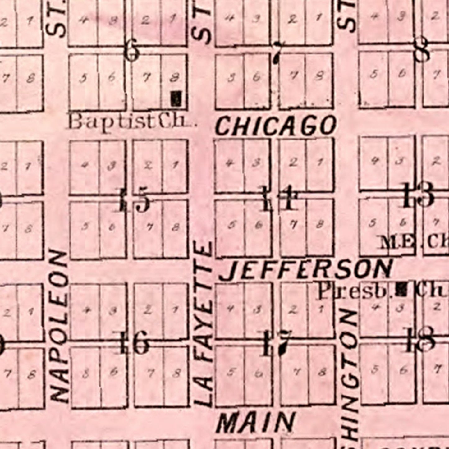 Vintage Map of Valparaiso, Indiana, 1876