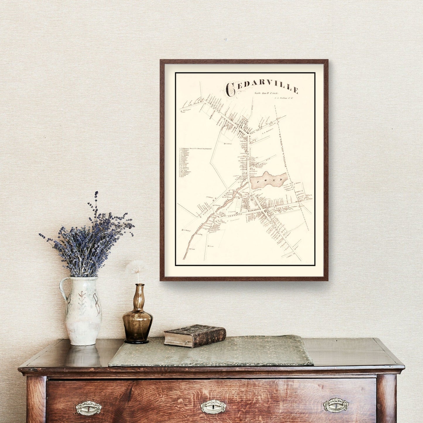 Vintage Map of Cedarville, New Jersey, 1876