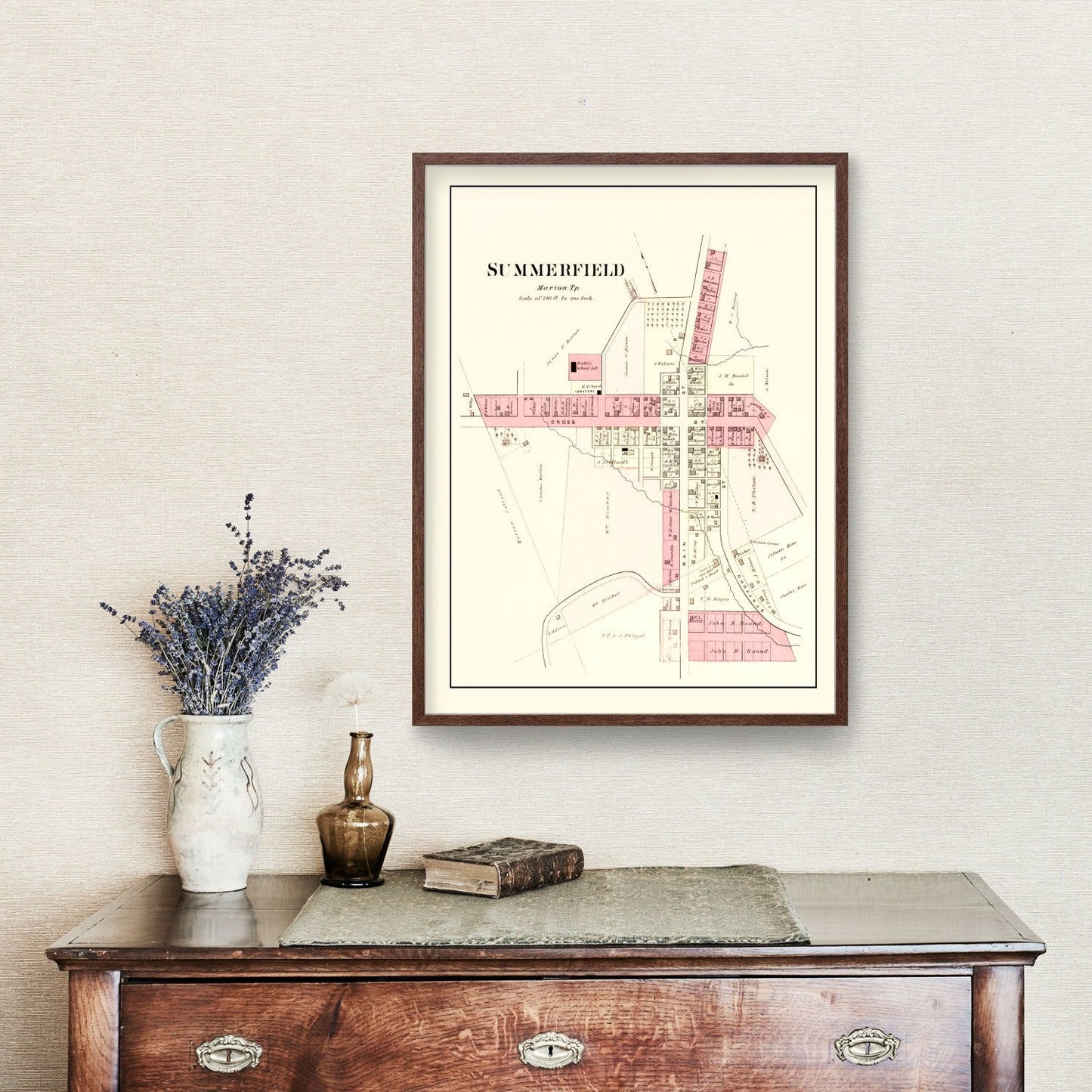 Vintage Map of Summerfield, Ohio, 1876