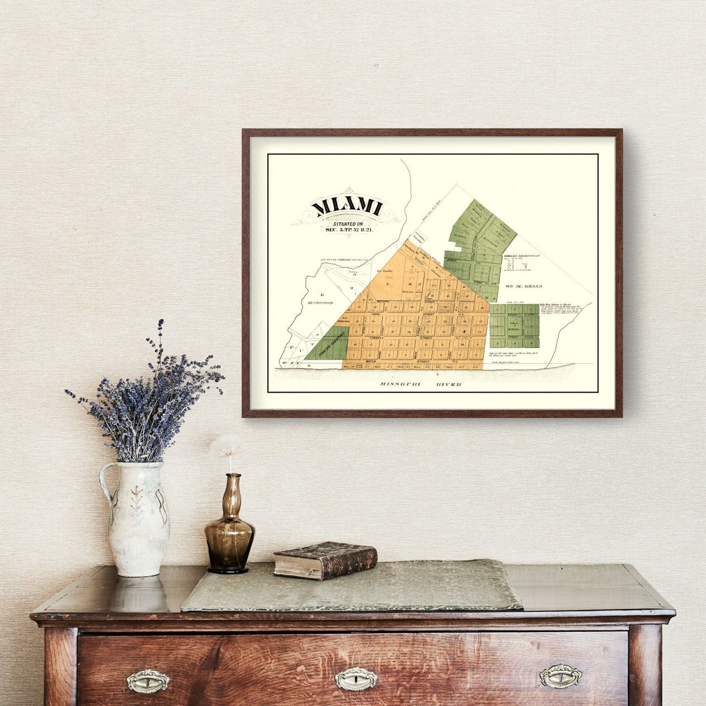 Vintage Map of Saline County, Missouri, 1876