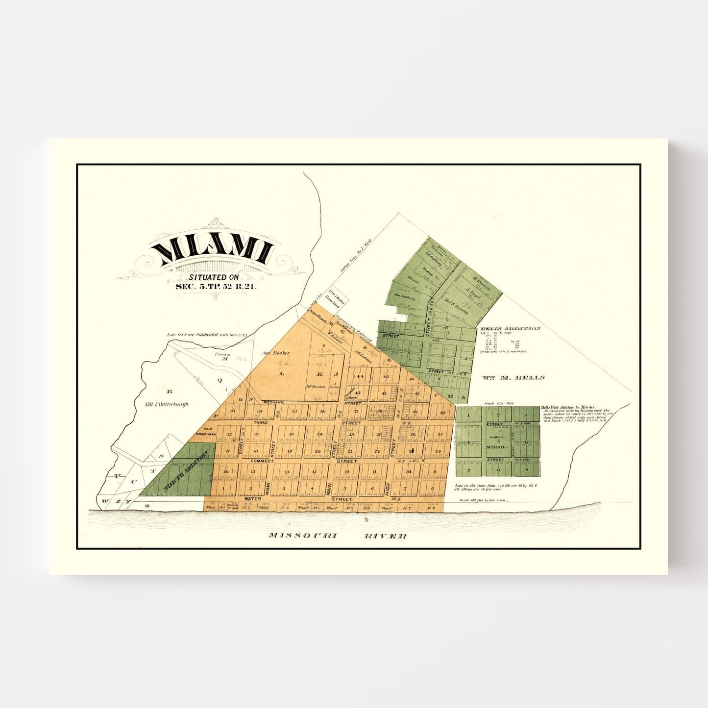 Vintage Map of Saline County, Missouri, 1876