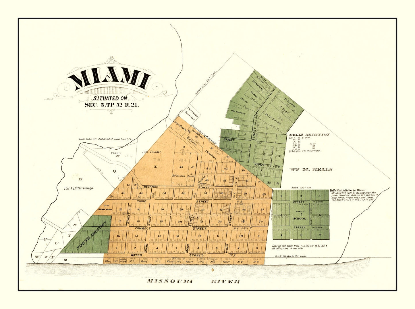 Vintage Map of Saline County, Missouri, 1876