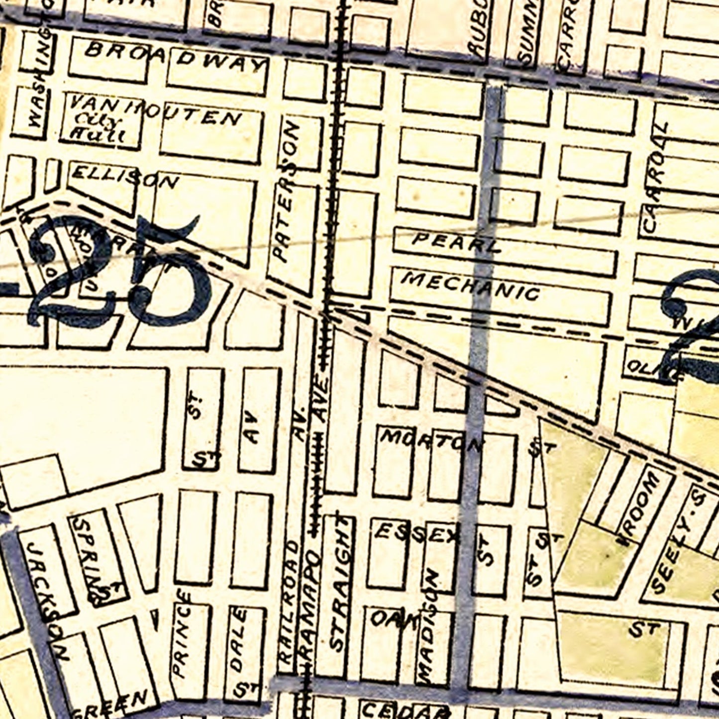 Vintage Map of Paterson, New Jersey, 1877