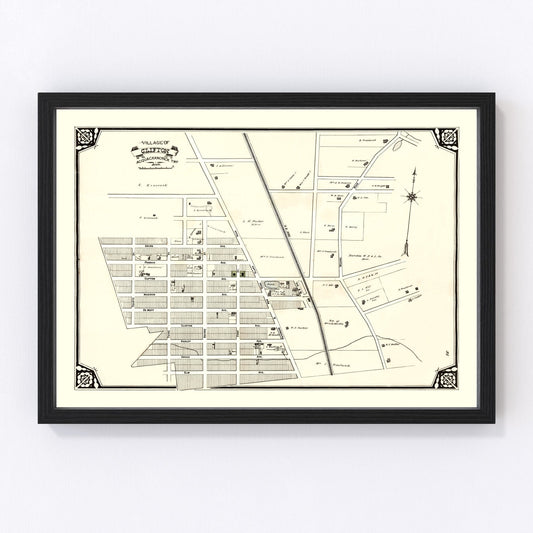 vintage map of Clifton, New Jersey, 1877