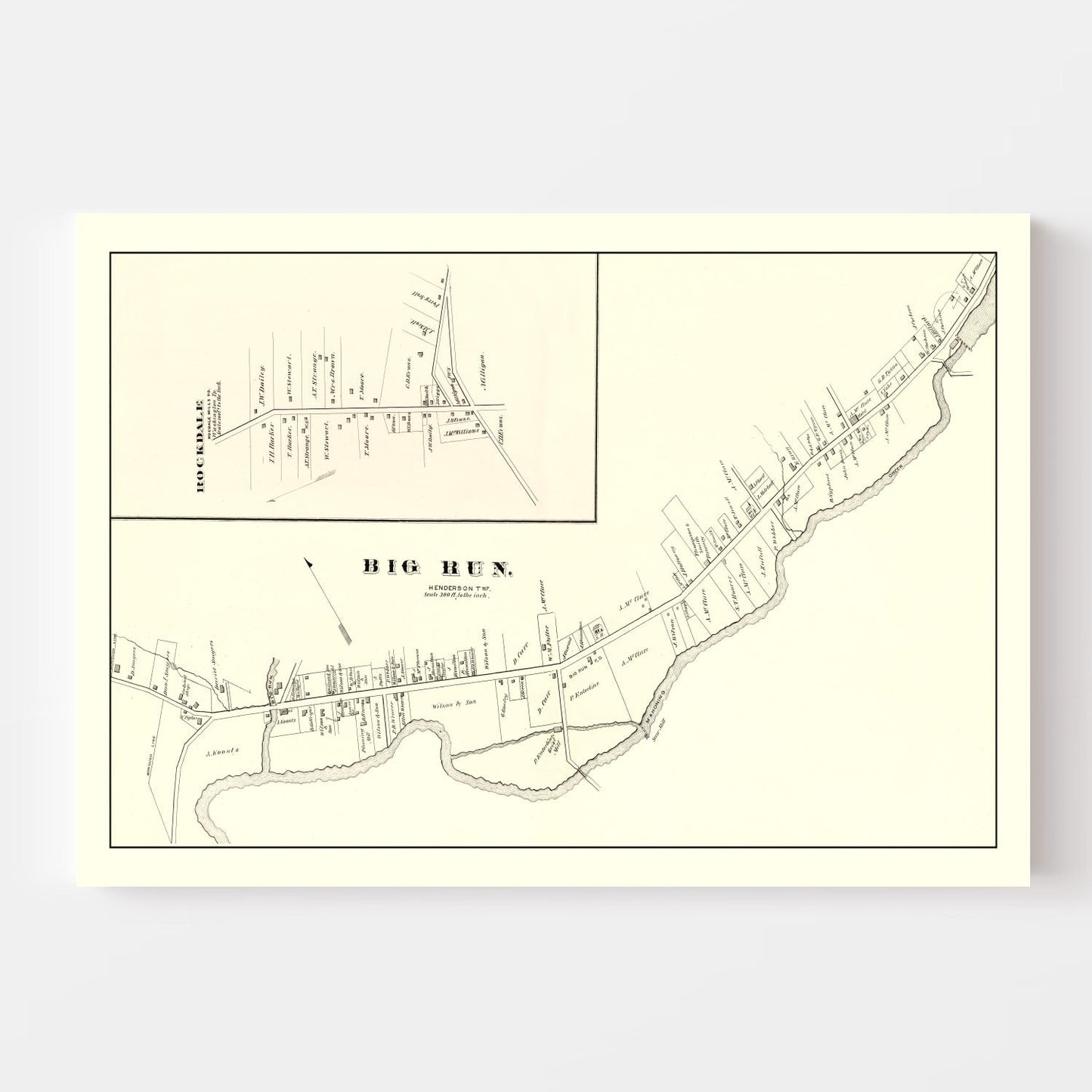 Vintage Map of Big Run, Pennsylvania, 1878
