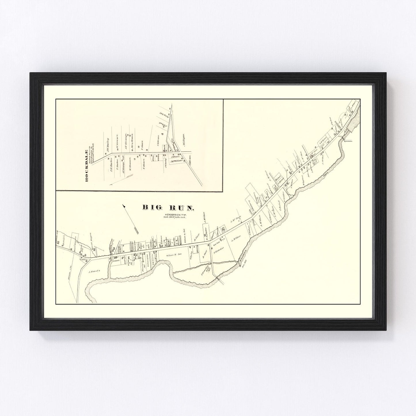Vintage map of Big Run, Pennsylvania, 1878