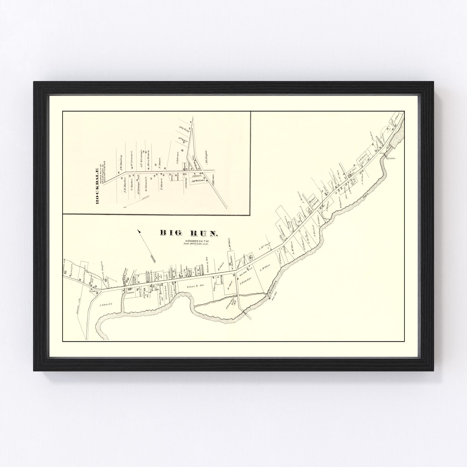 Vintage map of Big Run, Pennsylvania, 1878