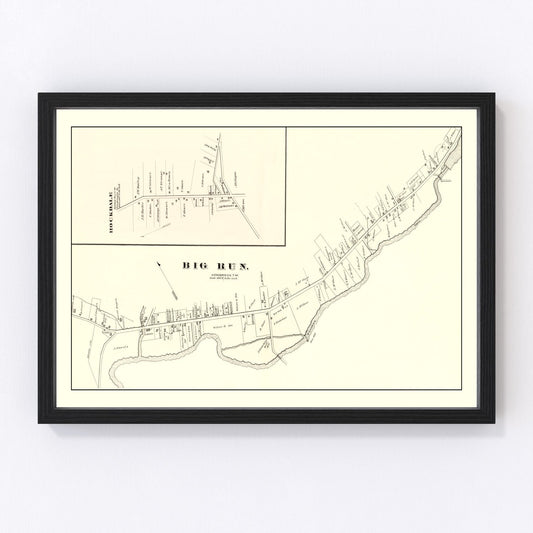 Vintage map of Big Run, Pennsylvania, 1878