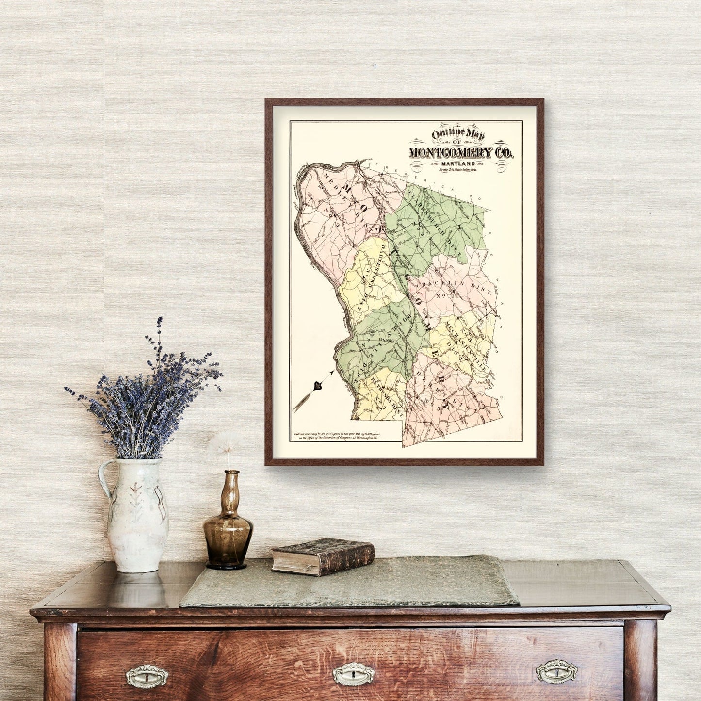 Vintage Map of Montgomery County, Maryland, 1879