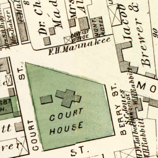 Vintage Map of Rockville, Maryland, 1879