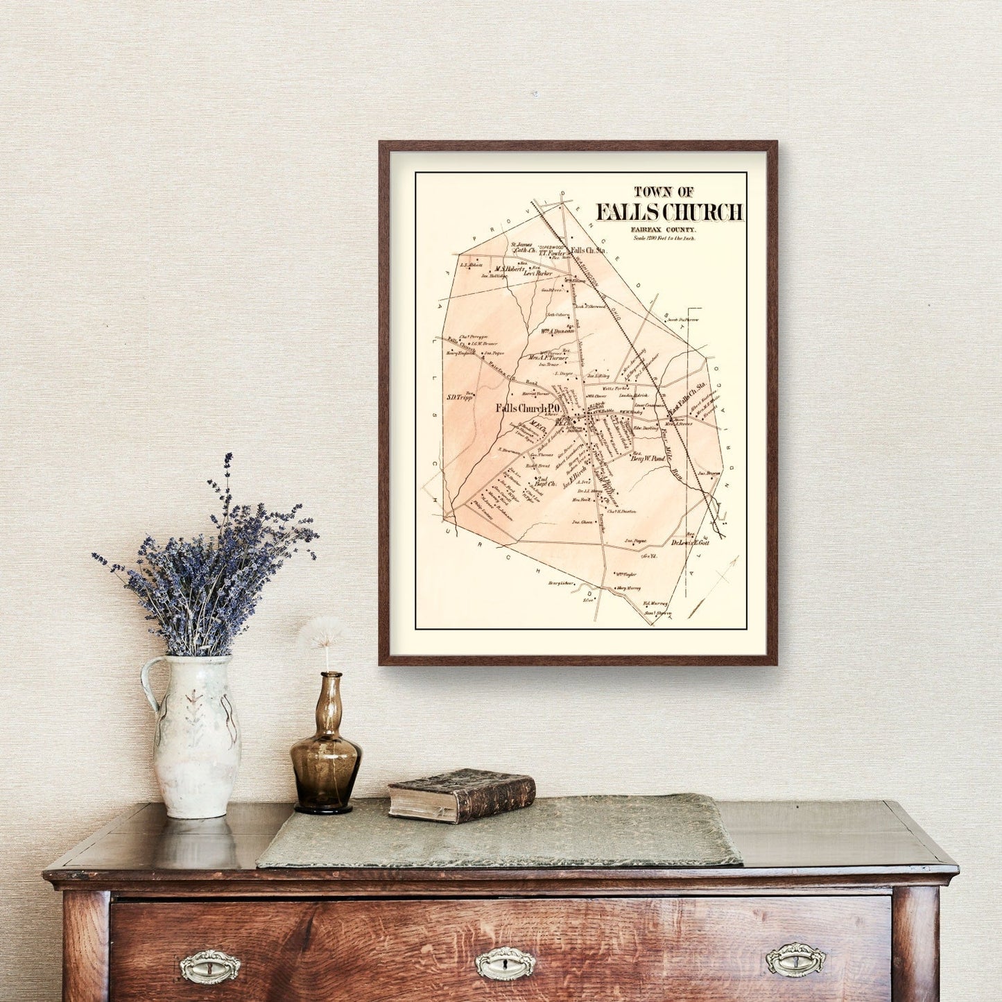 Vintage Map of Falls Church, 1879