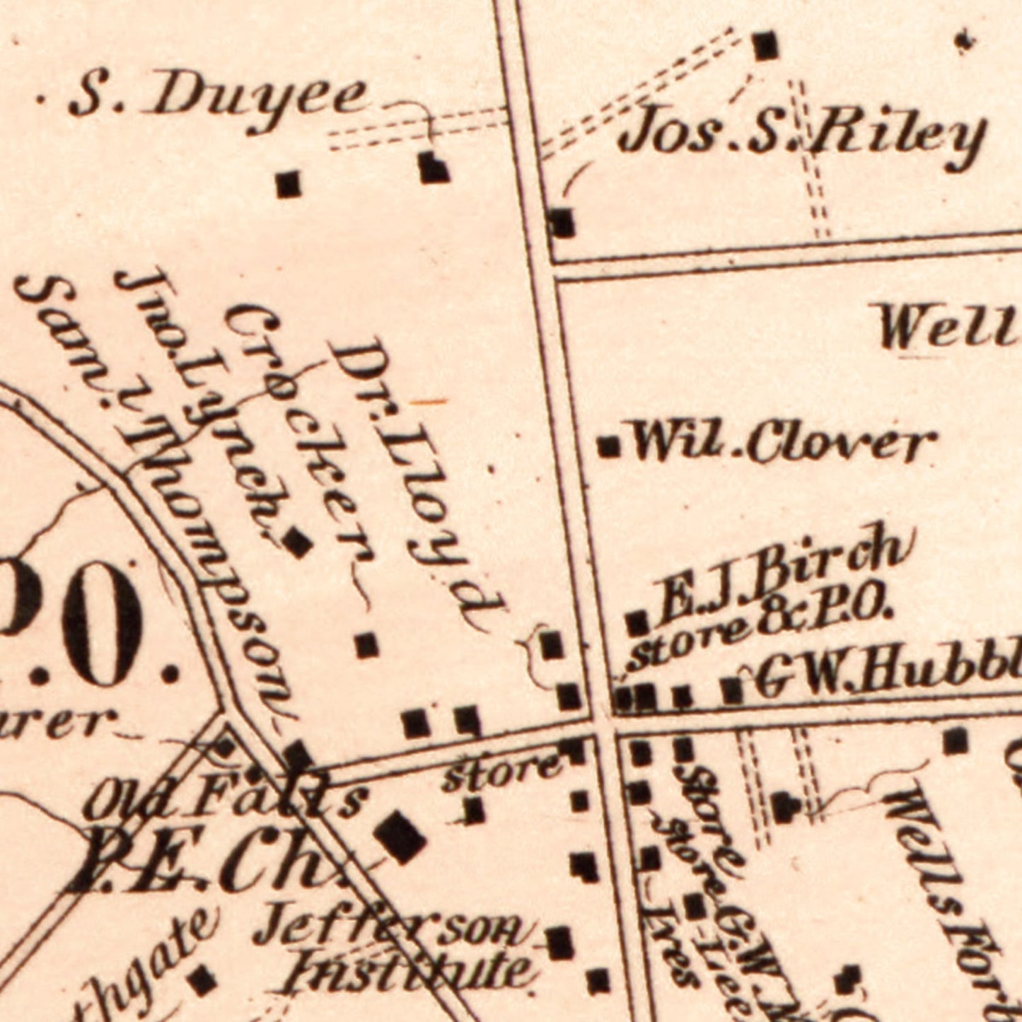 Vintage Map of Falls Church, 1879