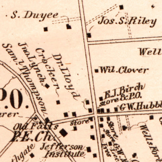 Vintage Map of Falls Church, 1879