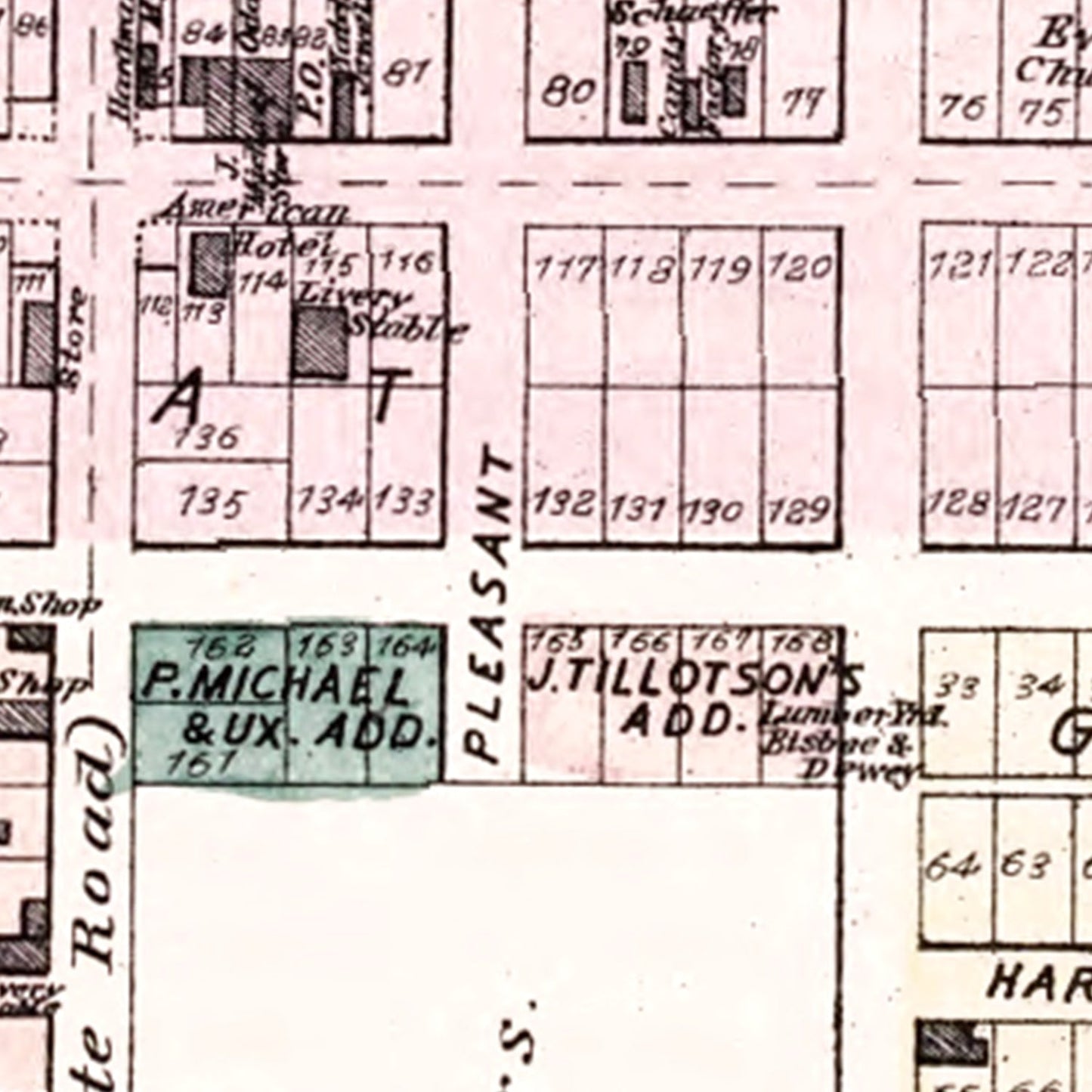 Vintage Map of Fremont, Indiana, 1880