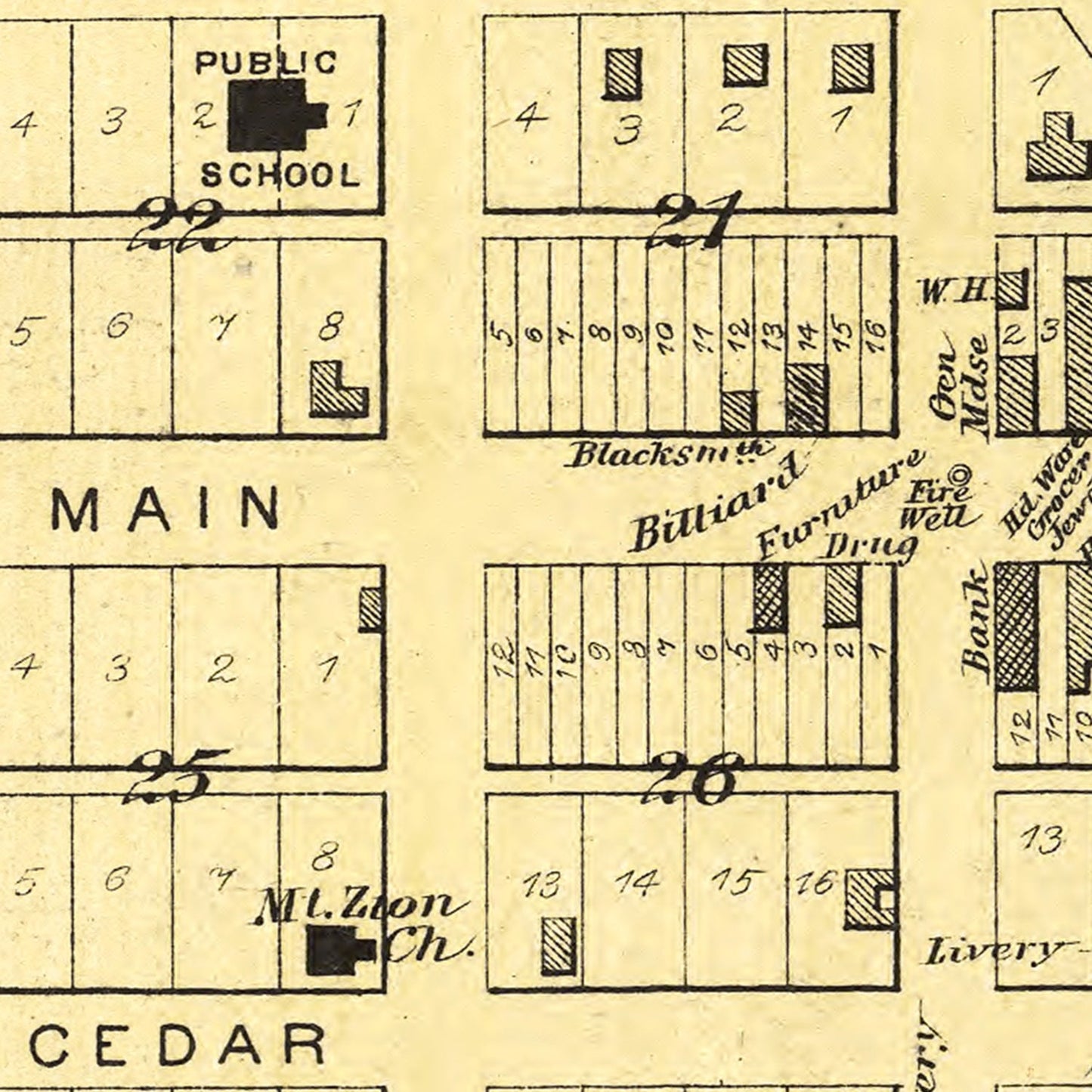 Vintage Map of Everest, Kansas, 1887