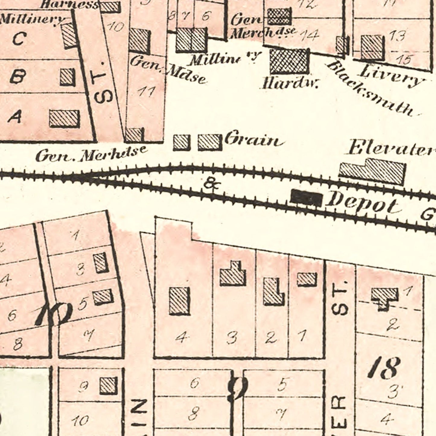 Vintage Map of Robinson, Kansas, 1887