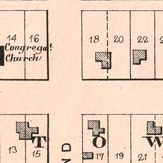 Vintage Map of Hamlin, Kansas, 1887