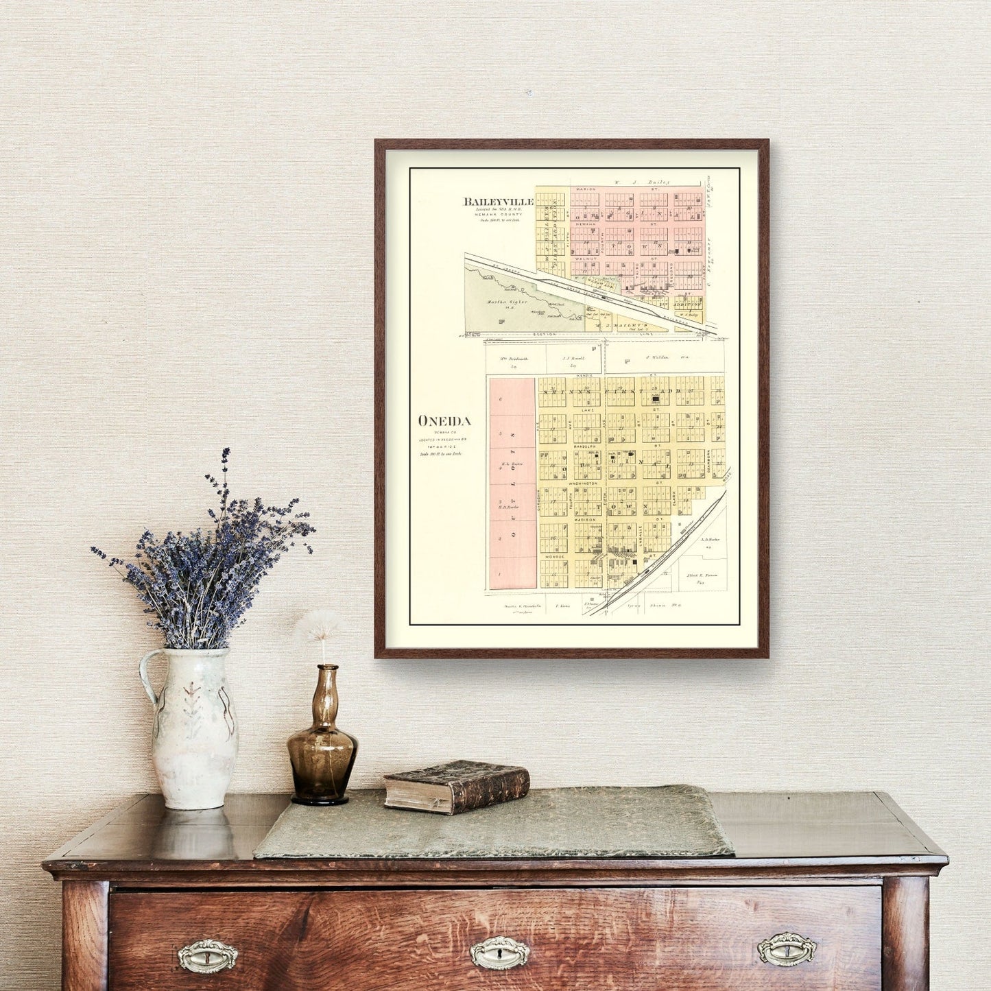 Vintage Map of Baileyville, Kansas, 1887