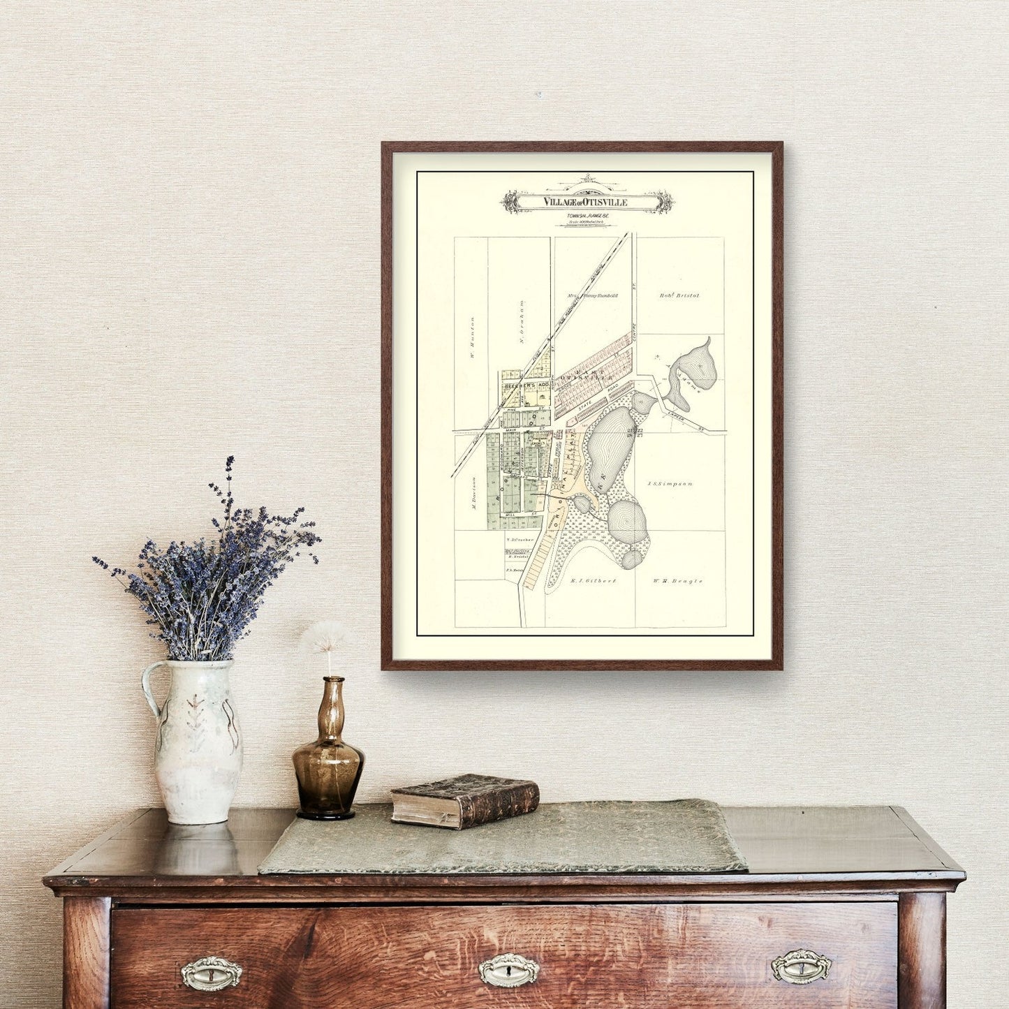 Vintage Map of Otisville, Michigan, 1889