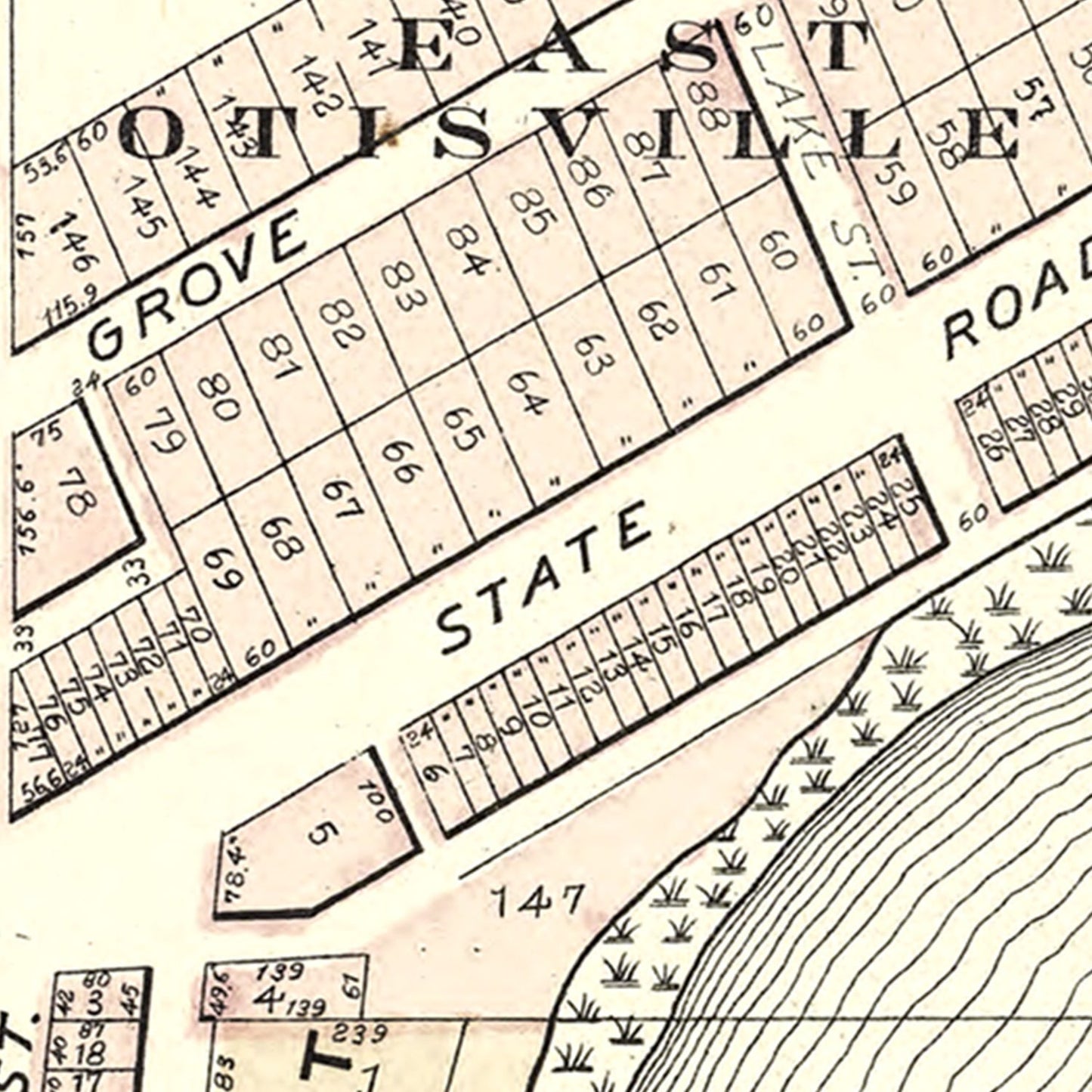 Vintage Map of Otisville, Michigan, 1889