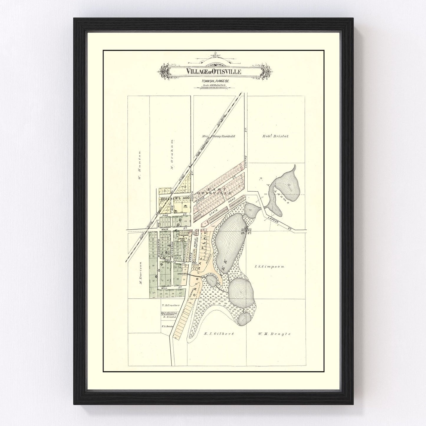 Vintage map of Otisville, Michigan, 1889