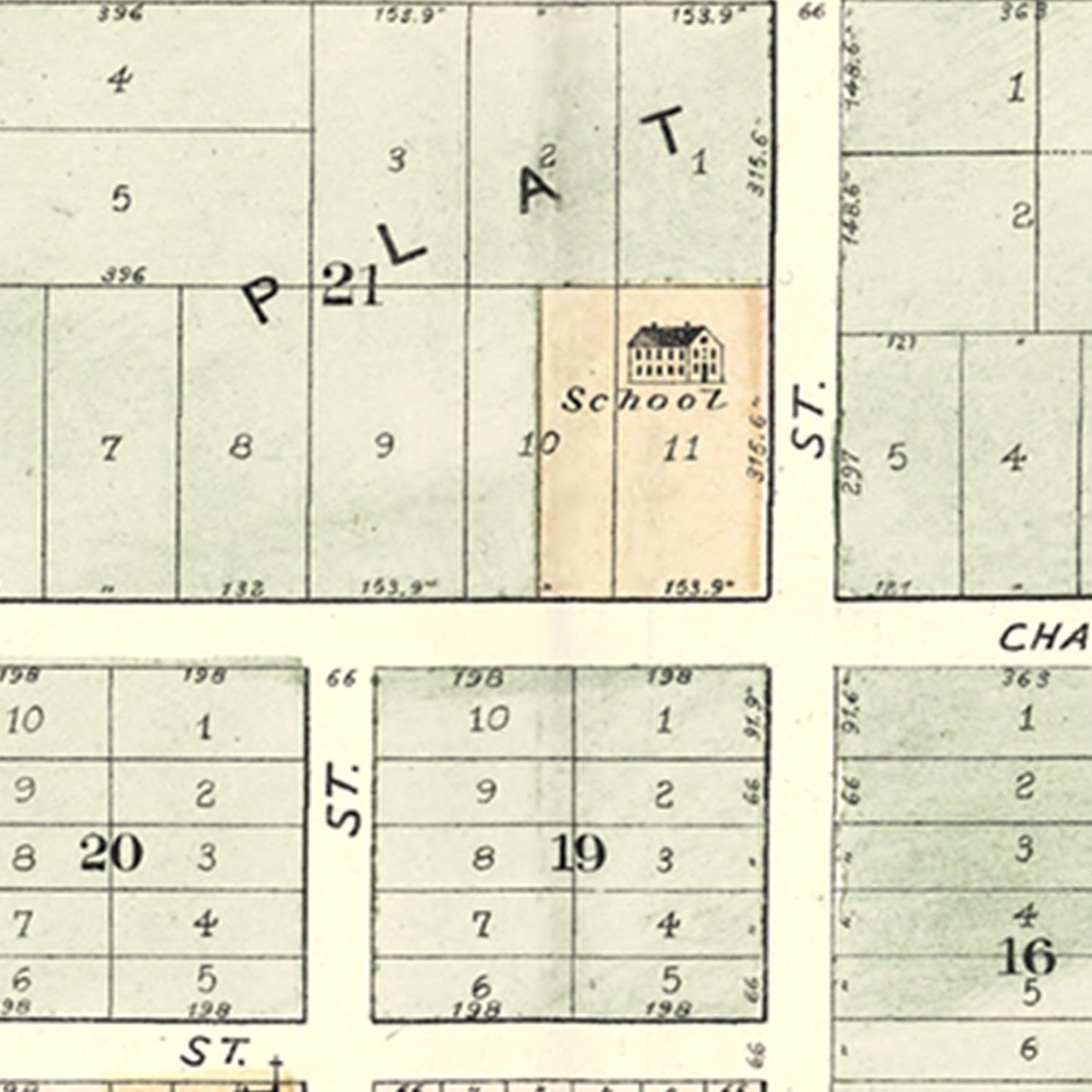 Vintage Map of Flushing, Michigan, 1889