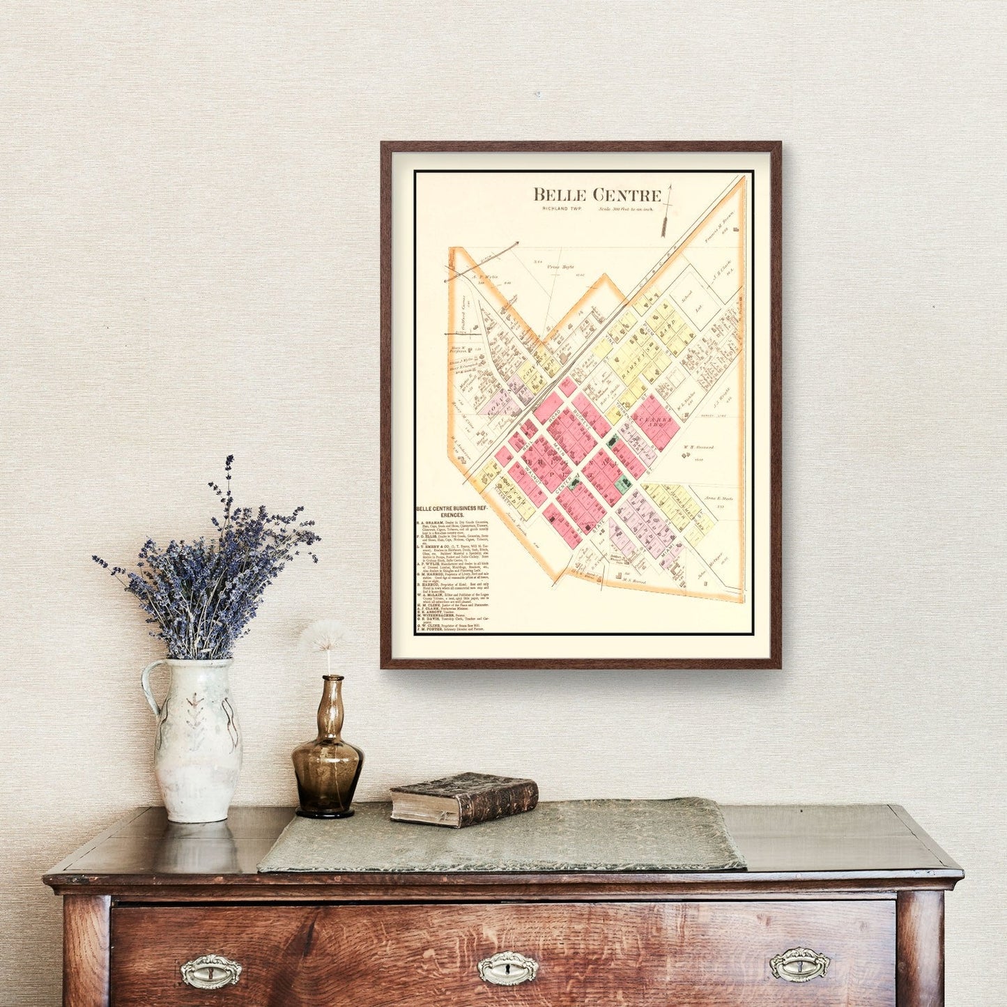 Vintage Map of Belle Centre, Ohio, 1890