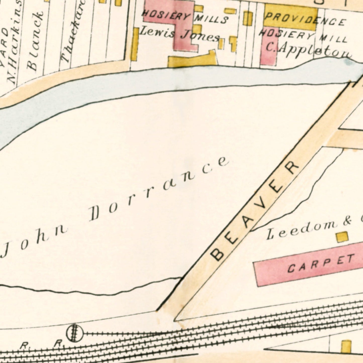 Vintage Map of Bristol, Pennsylvania, 1891