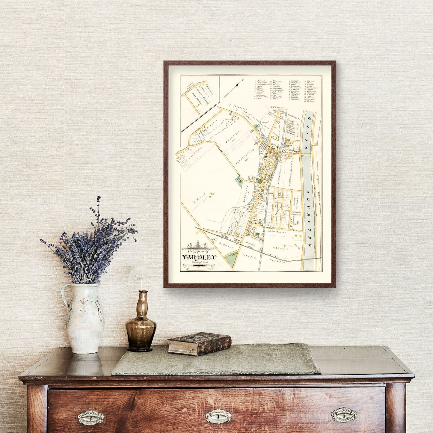 Vintage Map of Yardley, Pennsylvania, 1891