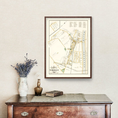 Vintage Map of Yardley, Pennsylvania, 1891