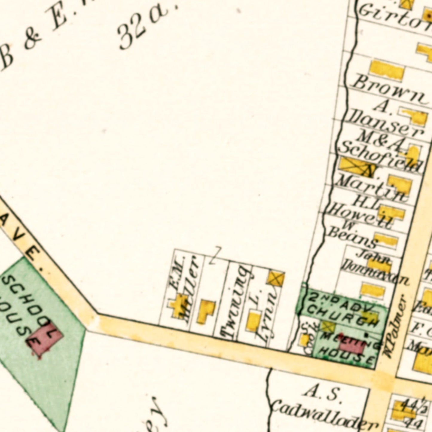 Vintage Map of Yardley, Pennsylvania, 1891