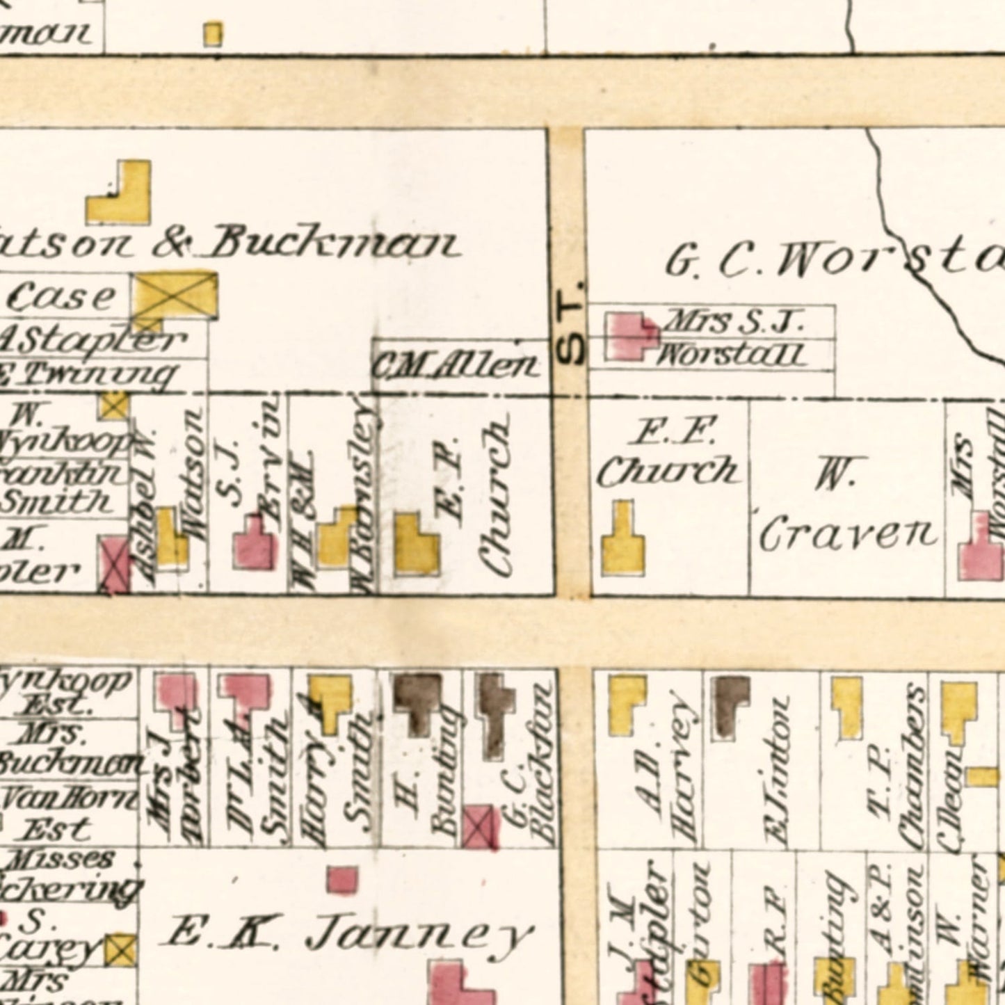 Vintage Map of Newtown, Pennsylvania, 1891