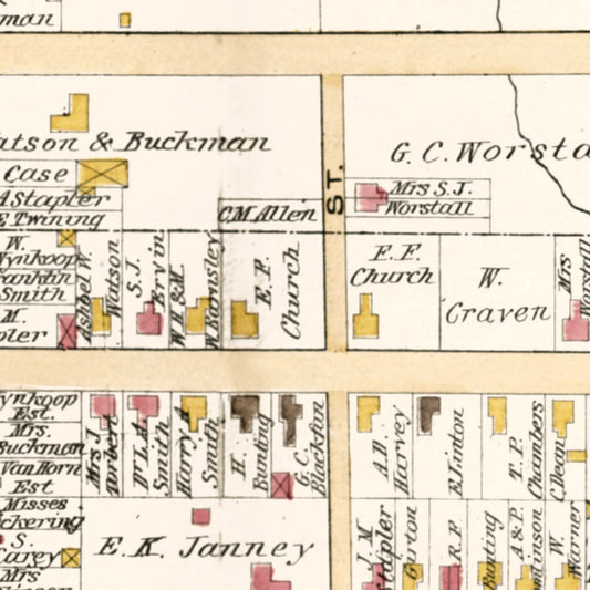 Vintage Map of Newtown, Pennsylvania, 1891