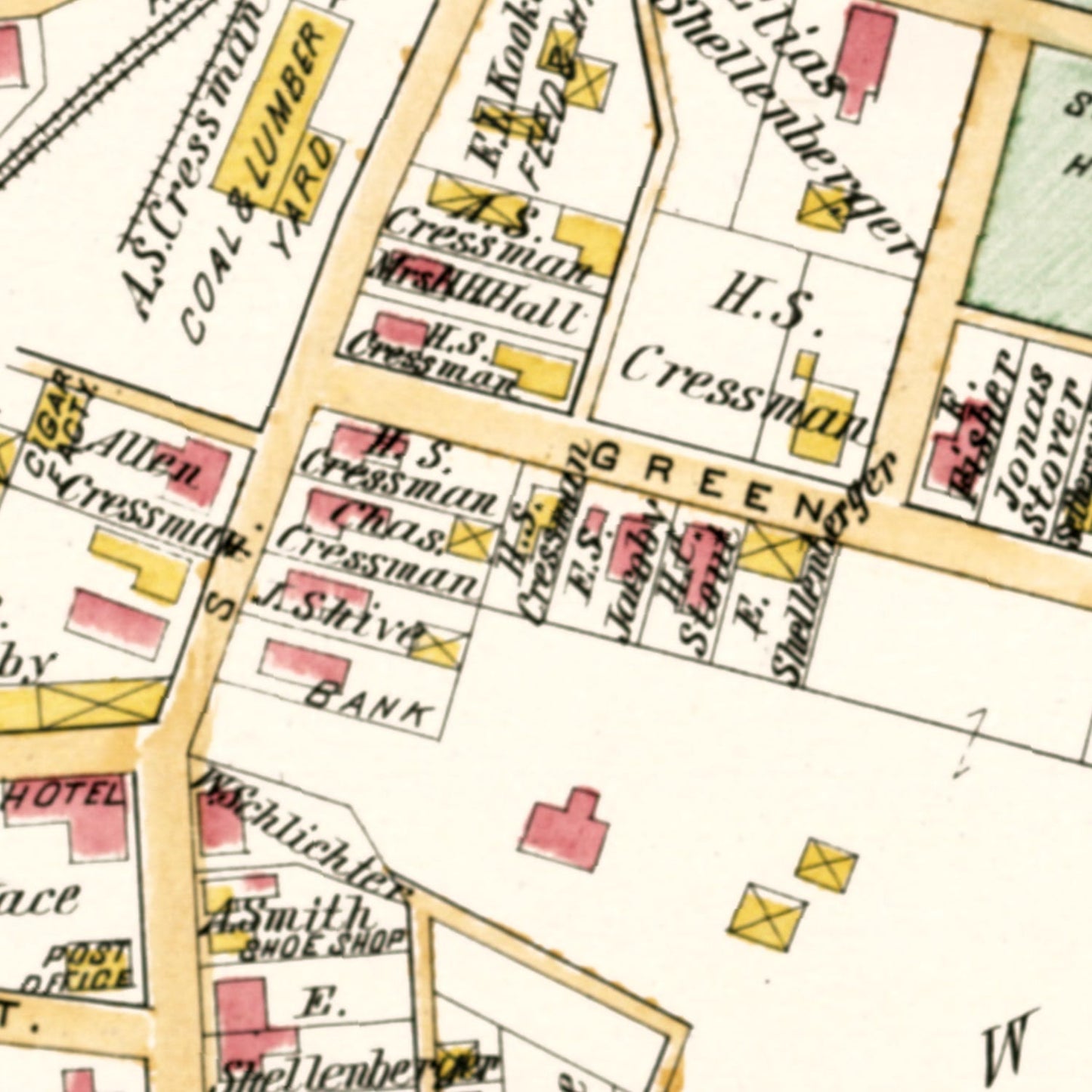 Vintage Map of Sellersville, Pennsylvania, 1891