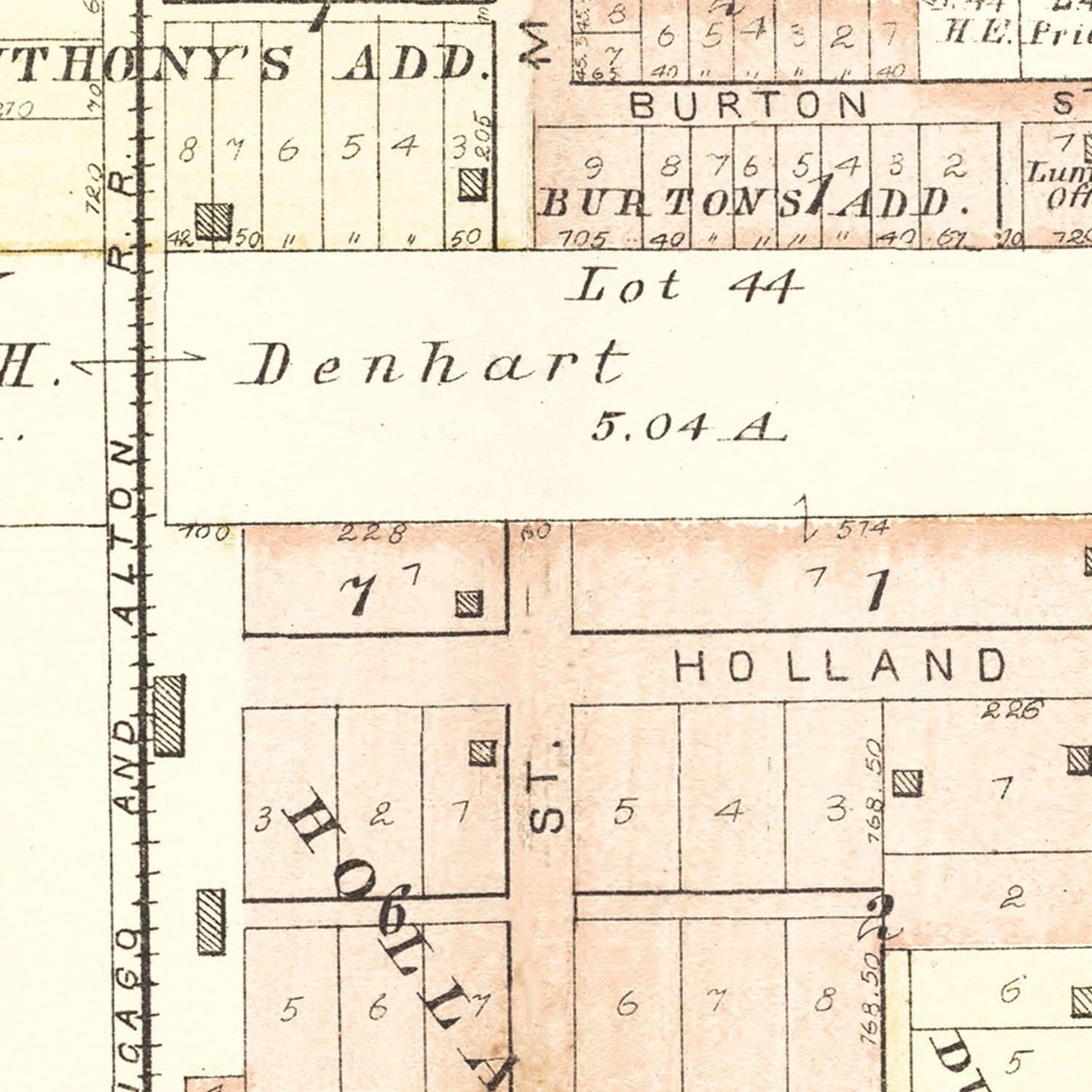 Vintage Map of Washington, Illinois, 1891