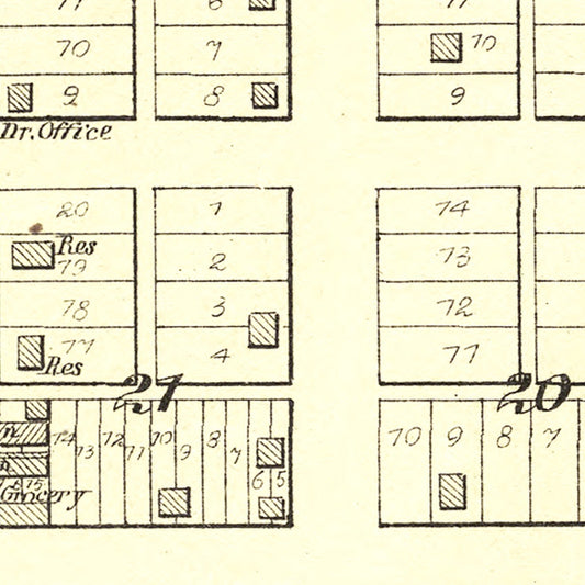 Vintage Map of Minier, Illinois, 1891