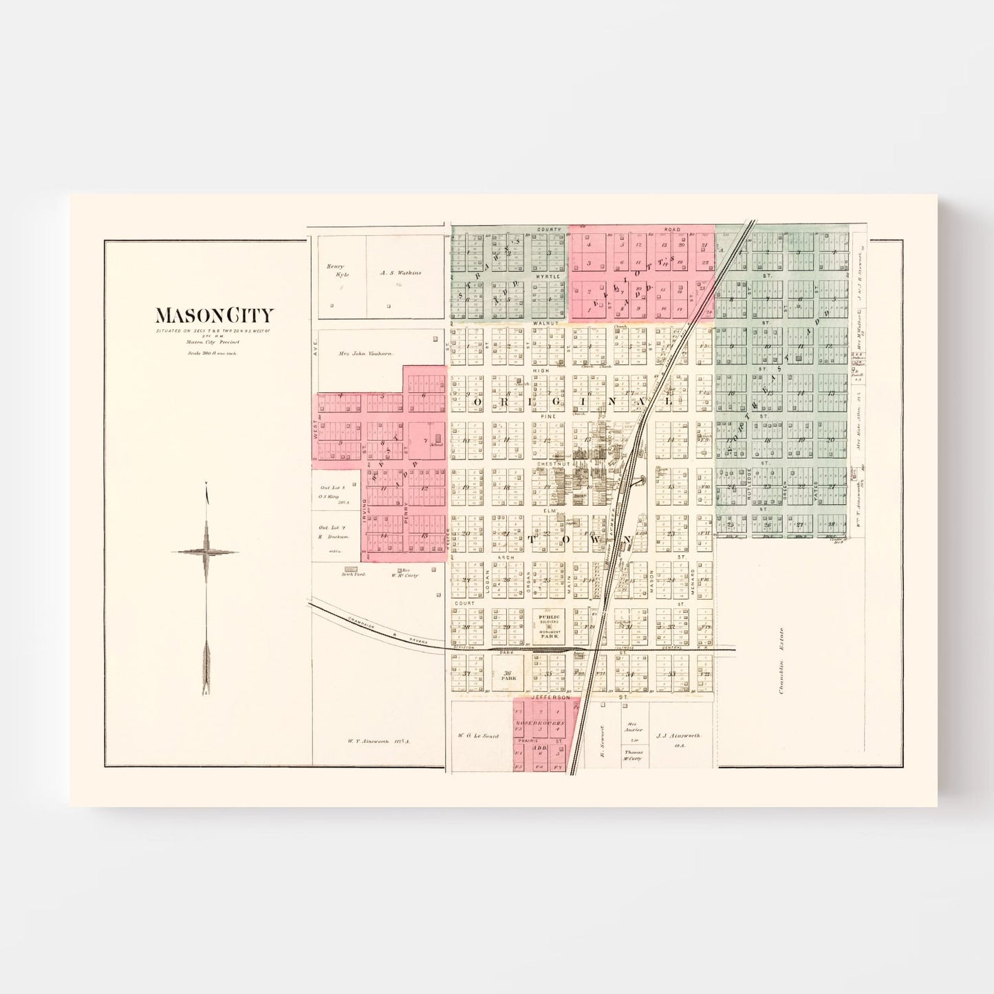 Vintage Map of Mason, Illinois, 1891