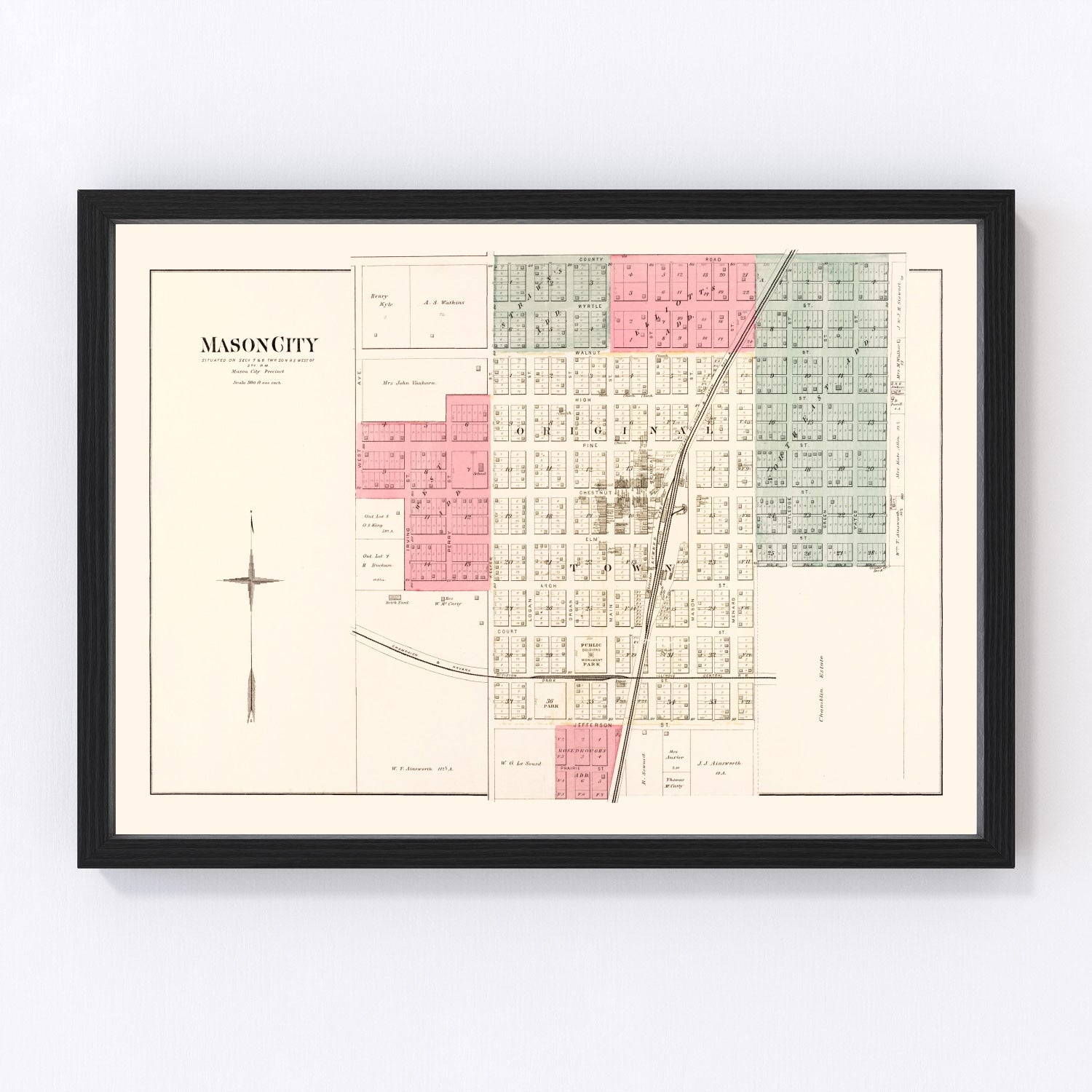 Vintage map of Mason, Illinois, 1891