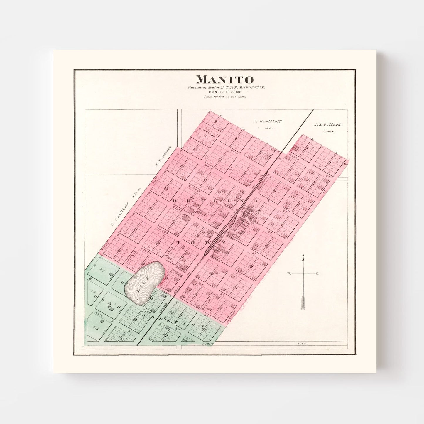 Vintage Map of Manito, Illinois, 1891