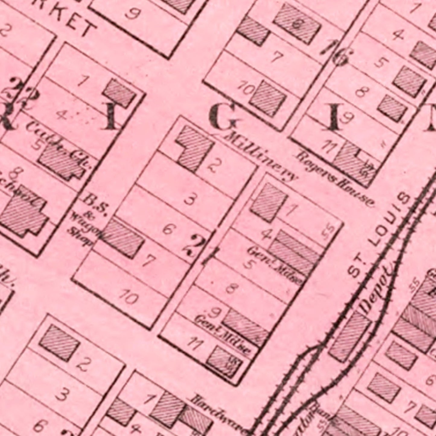 Vintage Map of Manito, Illinois, 1891