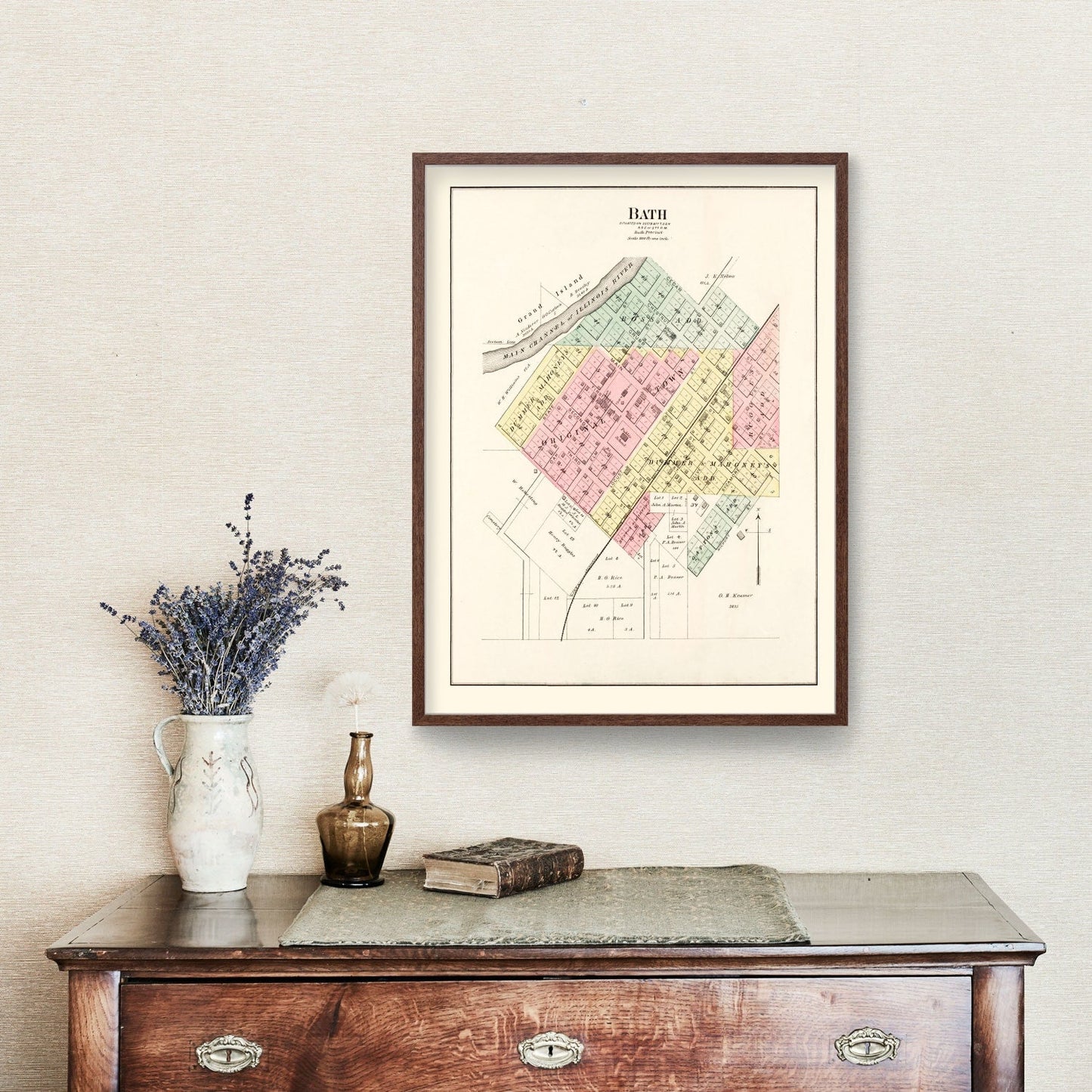 Vintage Map of Bath, Illinois, 1891