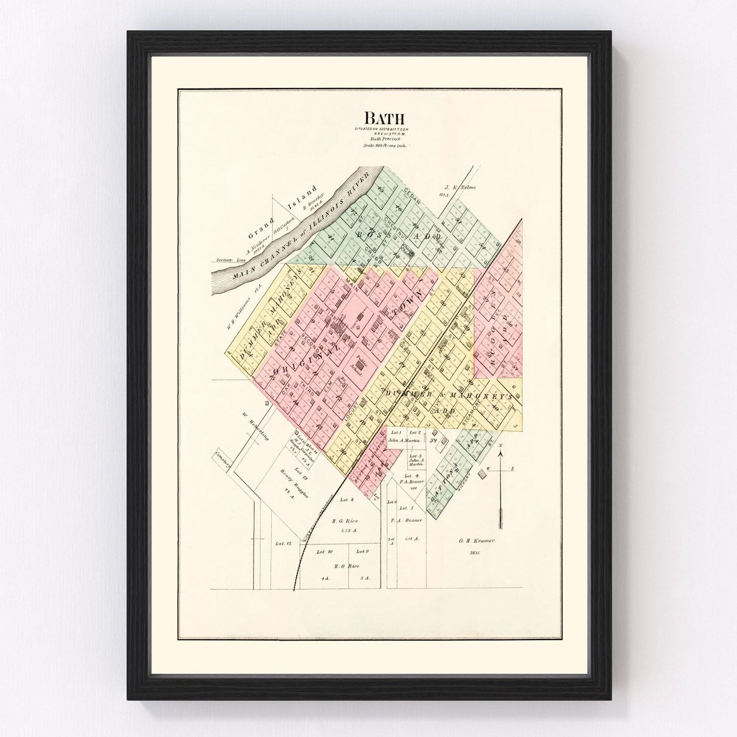 Vintage map of Bath, Illinois, 1891