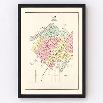 Vintage map of Bath, Illinois, 1891