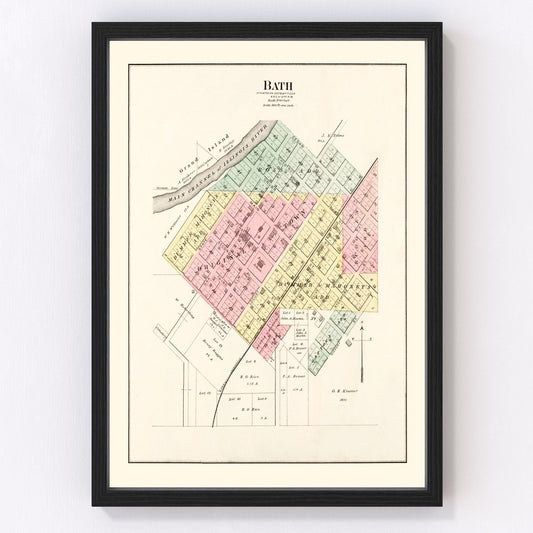 Vintage map of Bath, Illinois, 1891