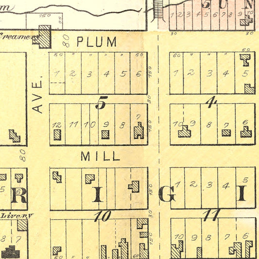 Vintage Map of Fredericksburg, Iowa, 1892