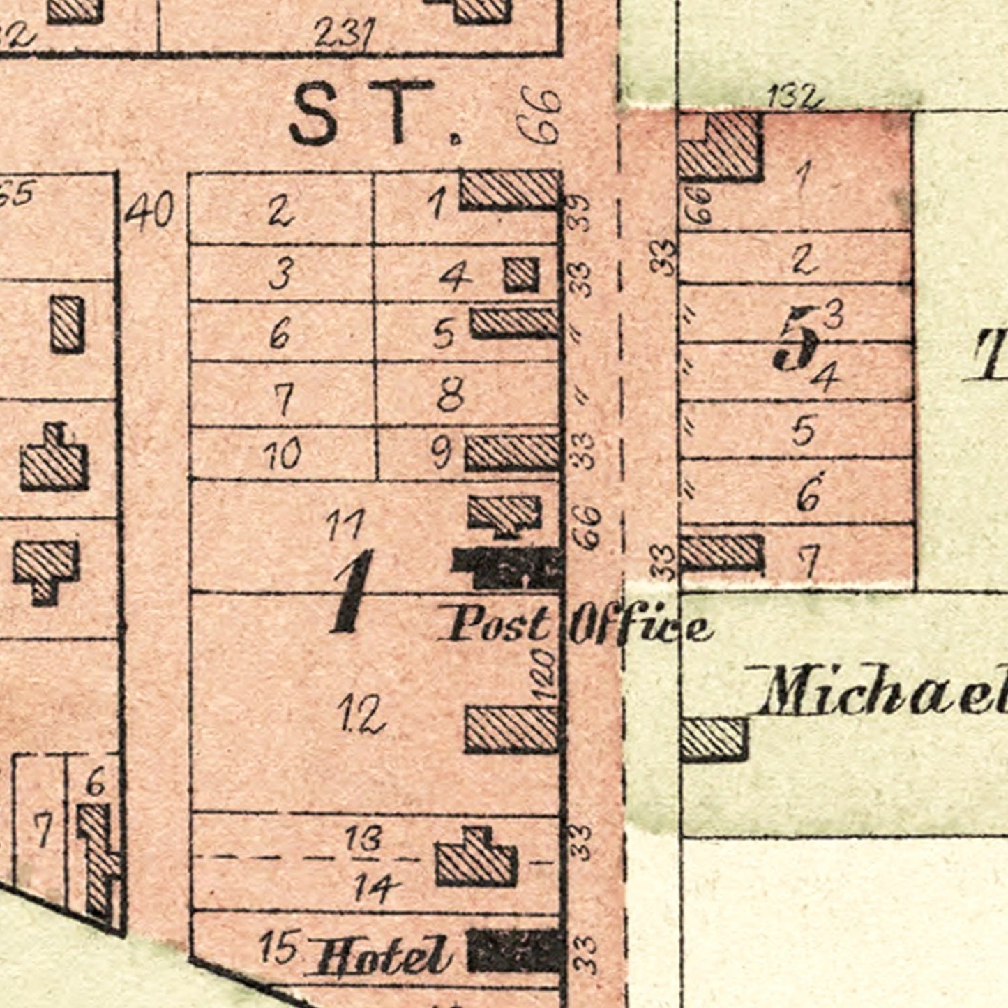 Vintage Map of Bassett, Iowa, 1892