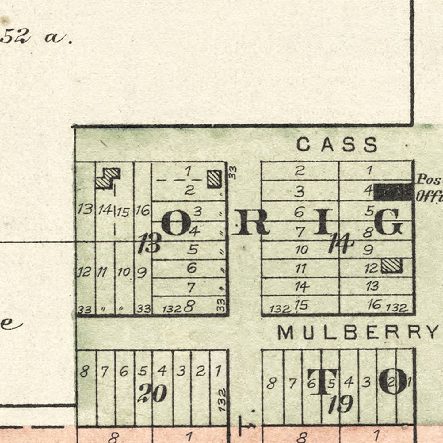 Vintage Map of Bradford, Iowa 1892