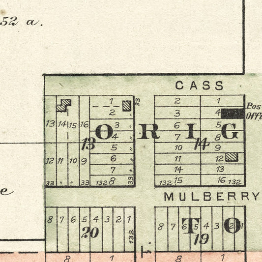 Vintage Map of Bradford, Iowa 1892